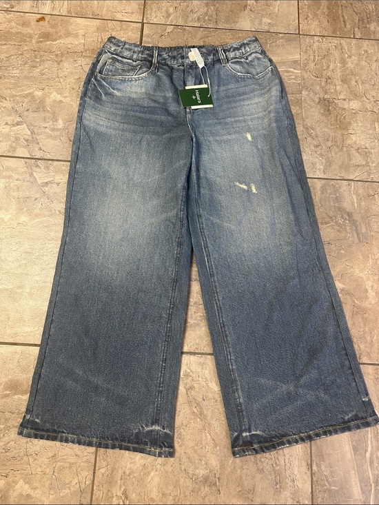 HALARA Pants - HALARA Wide-Leg denim print sweatpants jeans Sz XL